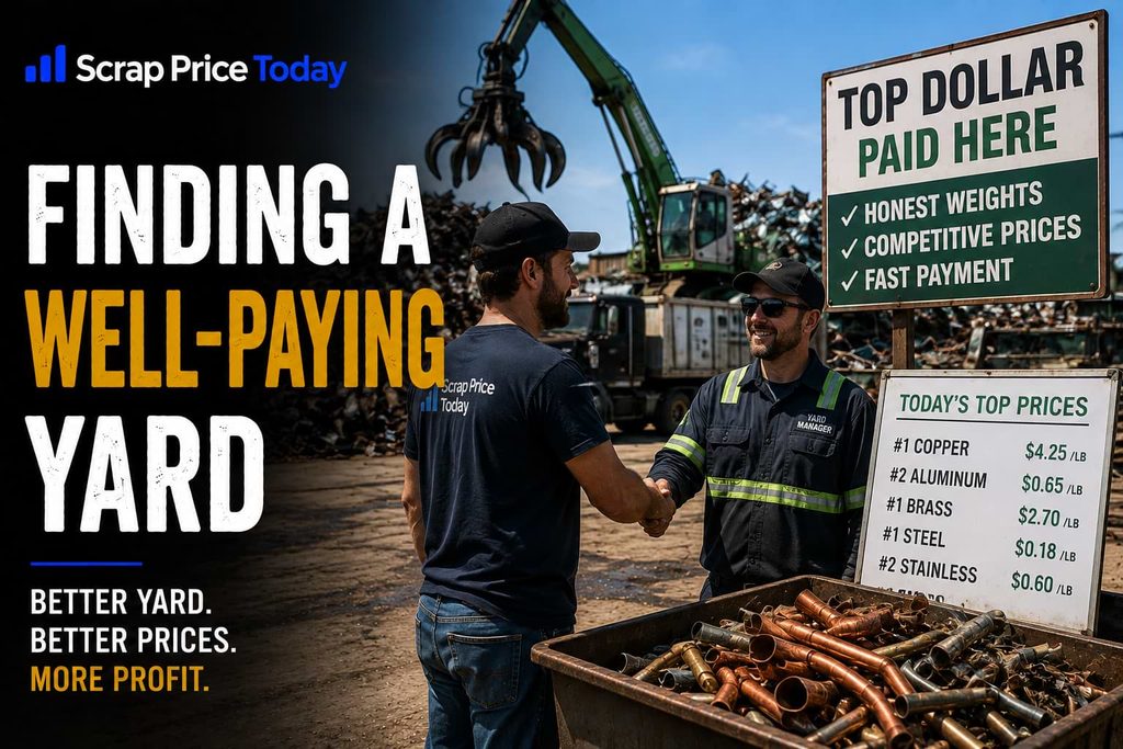Finding a well-paying scrap yard with scrap metal and recycling equipment