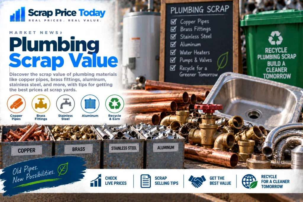 Plumbing scrap value, copper pipes, brass fittings, stainless steel, and aluminum | Scrap Price Today