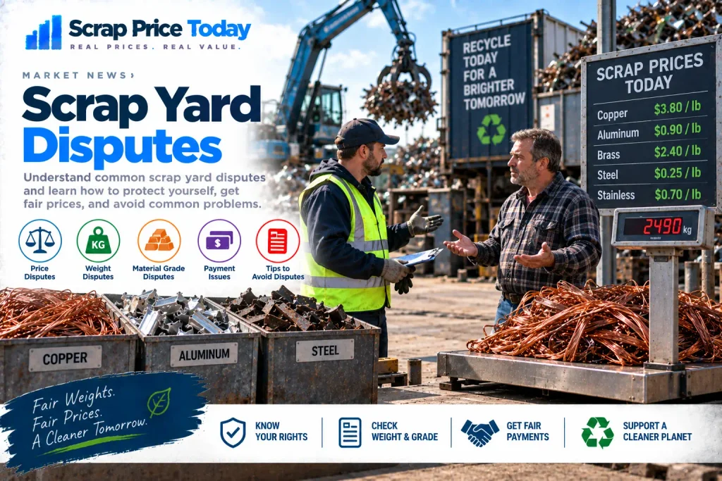 Scrap yard disputes over scrap prices, weight, grade, and payment | Scrap Price Today