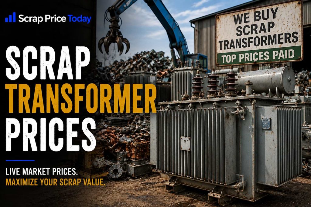 Scrap transformer prices with electrical transformers at a recycling yard