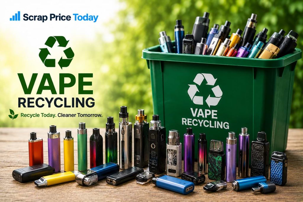 Used vape devices collected for battery and electronic recycling