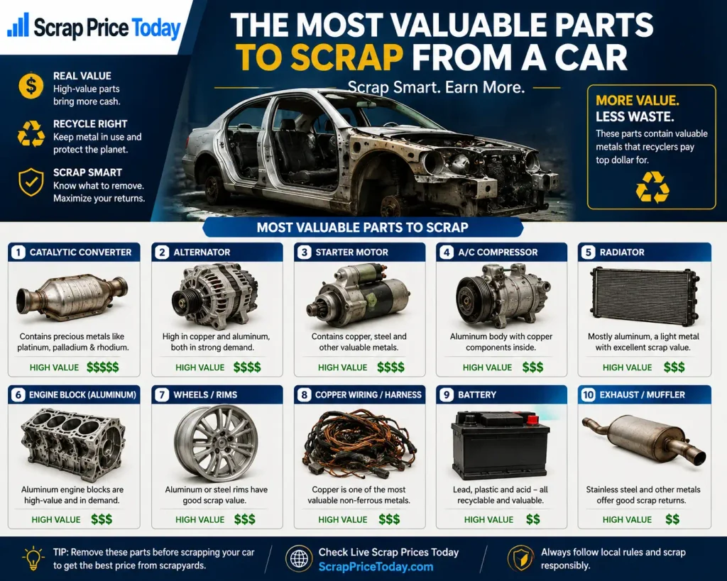 Most Valuable Parts to Scrap From a Car | Scrap Price Today