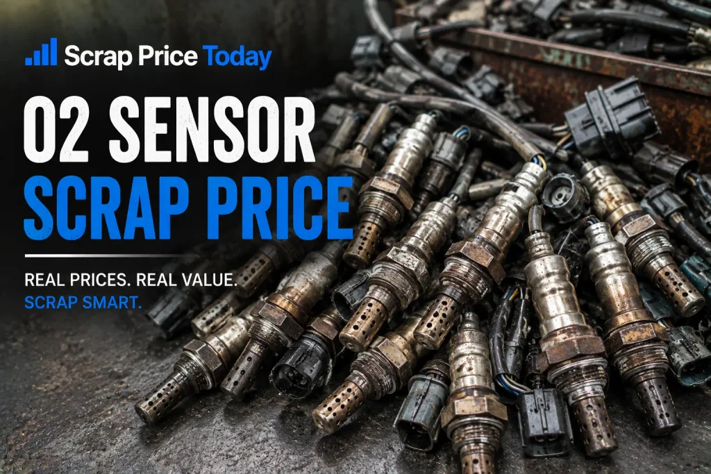 Used automotive O2 sensors collected for scrap recycling