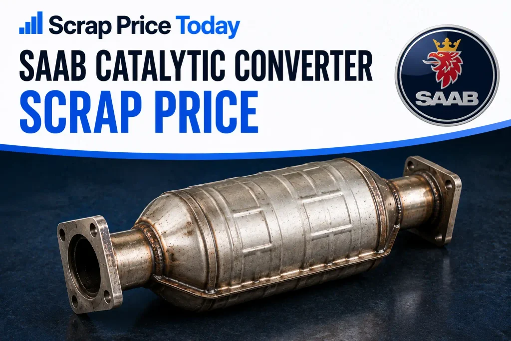 SAAB catalytic converter prepared for scrap recycling and precious metal recovery