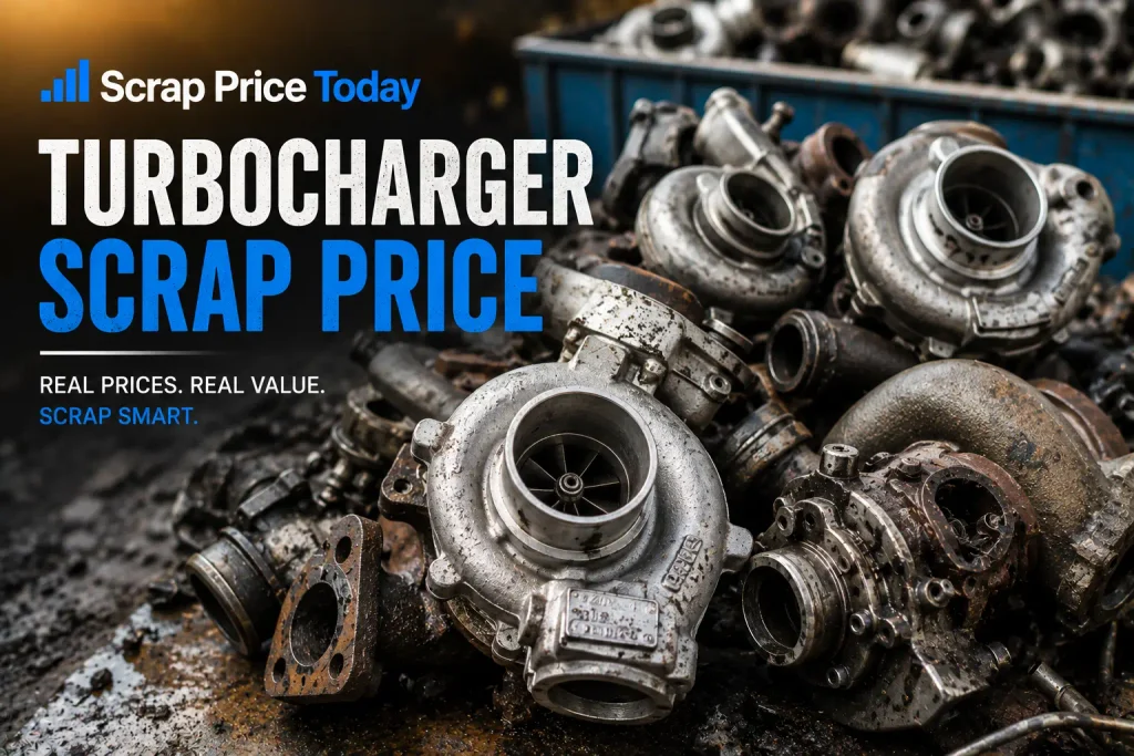 Used turbochargers prepared for scrap recycling and metal recovery